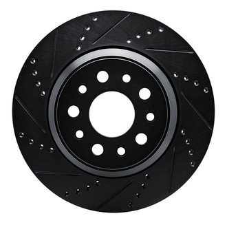 R1 Concepts® - eLINE™ Drilled and Slotted 1-Piece Rear Driver Side Brake Rotor