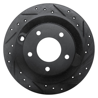 R1 Concepts® - eLINE™ Drilled and Slotted 1-Piece Rear Passenger Side Brake Rotor