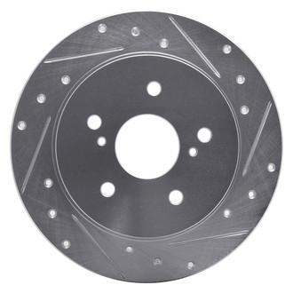 R1 Concepts® - eLINE™ Drilled and Slotted 1-Piece Rear Passenger Side Brake Rotor