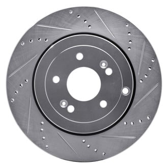 R1 Concepts® - eLINE™ Drilled and Slotted 1-Piece Rear Passenger Side Brake Rotor