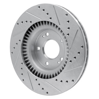 R1 Concepts® - eLINE™ Drilled and Slotted 1-Piece Front Driver Side Brake Rotor