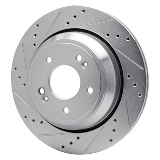 R1 Concepts® - eLINE™ Drilled and Slotted 1-Piece Rear Driver Side Brake Rotor