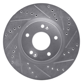 R1 Concepts® - eLINE™ Drilled and Slotted 1-Piece Front Passenger Side Brake Rotor