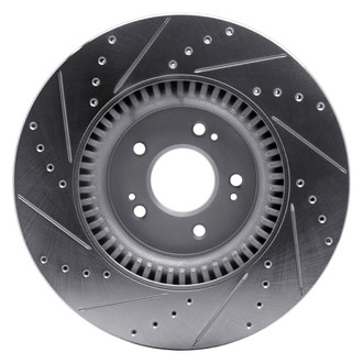 R1 Concepts® - eLINE™ Drilled and Slotted 1-Piece Front Passenger Side Brake Rotor