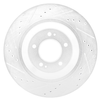R1 Concepts® - eLINE™ Drilled and Slotted 1-Piece Rear Passenger Side Brake Rotor