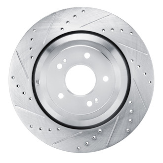 R1 Concepts® - eLINE™ Drilled and Slotted 1-Piece Rear Driver Side Brake Rotor