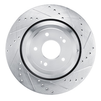 R1 Concepts® - eLINE™ Drilled and Slotted 1-Piece Rear Passenger Side Brake Rotor