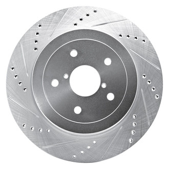 R1 Concepts® - eLINE™ Drilled and Slotted 1-Piece Rear Driver Side Brake Rotor