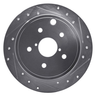 R1 Concepts® - eLINE™ Drilled and Slotted 1-Piece Rear Passenger Side Brake Rotor