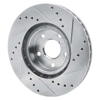 R1 Concepts® - eLINE™ Drilled and Slotted 1-Piece Front Driver Side Brake Rotor