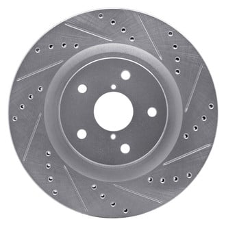 R1 Concepts® - eLINE™ Drilled and Slotted 1-Piece Front Passenger Side Brake Rotor