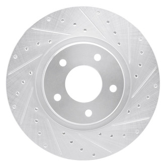 R1 Concepts® - eLINE™ Drilled and Slotted 1-Piece Front Passenger Side Brake Rotor