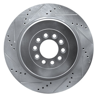 R1 Concepts® - eLINE™ Drilled and Slotted 1-Piece Front Driver Side Brake Rotor