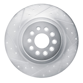 R1 Concepts® - eLINE™ Drilled and Slotted 1-Piece Rear Driver Side Brake Rotor