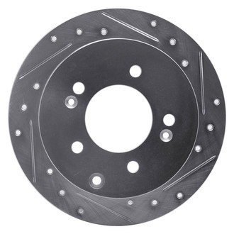 R1 Concepts® - eLINE™ Drilled and Slotted 1-Piece Rear Passenger Side Brake Rotor