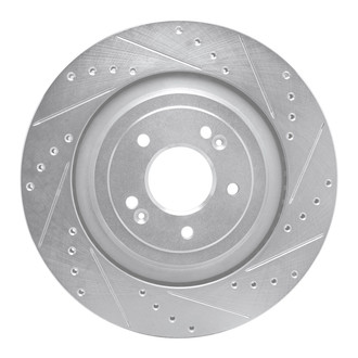 R1 Concepts® - eLINE™ Drilled and Slotted 1-Piece Rear Passenger Side Brake Rotor