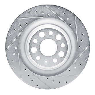 R1 Concepts® - eLINE™ Drilled and Slotted 1-Piece Rear Passenger Side Brake Rotor