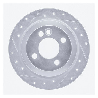 R1 Concepts® - eLINE™ Drilled and Slotted 1-Piece Rear Driver Side Brake Rotor