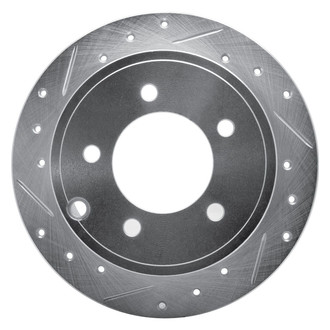 R1 Concepts® - eLINE™ Drilled and Slotted 1-Piece Rear Driver Side Brake Rotor