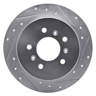 R1 Concepts® - eLINE™ Drilled and Slotted 1-Piece Rear Passenger Side Brake Rotor