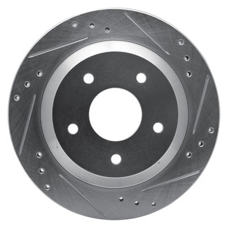 R1 Concepts® - eLINE™ Drilled and Slotted 1-Piece Rear Passenger Side Brake Rotor