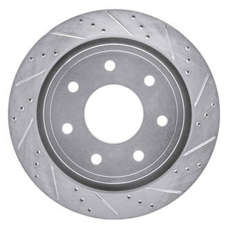R1 Concepts® - eLINE™ Drilled and Slotted 1-Piece Rear Passenger Side Brake Rotor