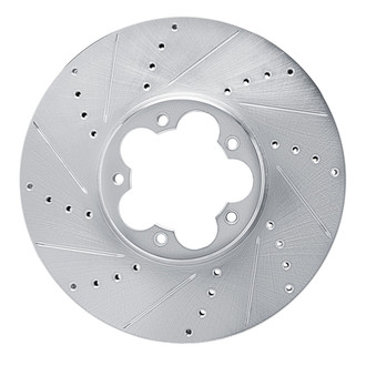 R1 Concepts® - eLINE™ Drilled and Slotted 1-Piece Front Driver Side Brake Rotor