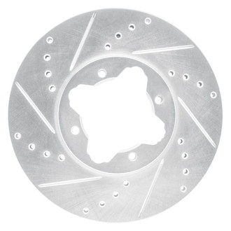 R1 Concepts® - eLINE™ Drilled and Slotted 1-Piece Front Driver Side Brake Rotor