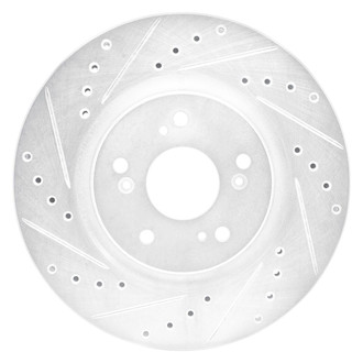 R1 Concepts® - eLINE™ Drilled and Slotted 1-Piece Rear Driver Side Brake Rotor