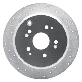 R1 Concepts® - eLINE™ Drilled and Slotted 1-Piece Rear Driver Side Brake Rotor