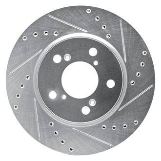 R1 Concepts® - eLINE™ Drilled and Slotted 1-Piece Front Passenger Side Brake Rotor