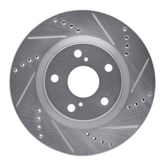 R1 Concepts® - eLINE™ Drilled and Slotted 1-Piece Rear Passenger Side Brake Rotor