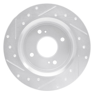 R1 Concepts® - eLINE™ Drilled and Slotted 1-Piece Rear Passenger Side Brake Rotor