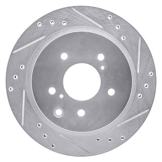 R1 Concepts® - eLINE™ Drilled and Slotted 1-Piece Rear Passenger Side Brake Rotor