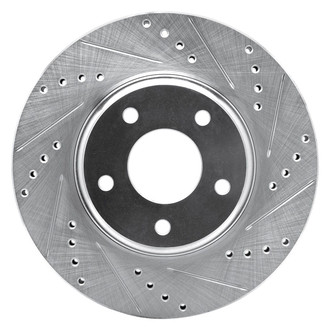 R1 Concepts® - eLINE™ Drilled and Slotted 1-Piece Front Passenger Side Brake Rotor