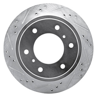 R1 Concepts® - eLINE™ Drilled and Slotted 1-Piece Rear Driver Side Brake Rotor