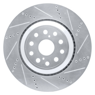 R1 Concepts® - eLINE™ Drilled and Slotted 1-Piece Front Driver Side Brake Rotor
