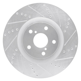 R1 Concepts® - eLINE™ Drilled and Slotted 1-Piece Front Passenger Side Brake Rotor