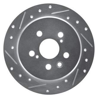 R1 Concepts® - eLINE™ Drilled and Slotted 1-Piece Rear Driver Side Brake Rotor