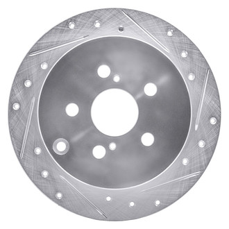R1 Concepts® - eLINE™ Drilled and Slotted 1-Piece Rear Passenger Side Brake Rotor