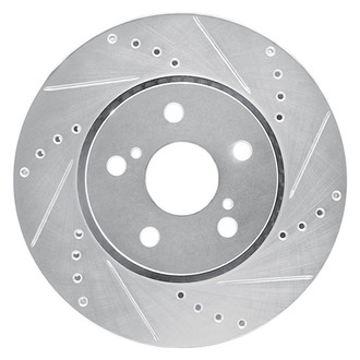 R1 Concepts® - eLINE™ Drilled and Slotted 1-Piece Front Passenger Side Brake Rotor