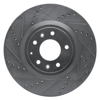 R1 Concepts® - eLINE™ Drilled and Slotted 1-Piece Front Driver Side Brake Rotor