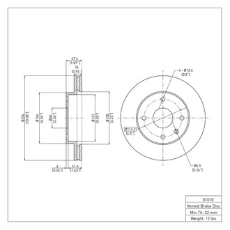 R1 Concepts® - eLINE Series Plain Brake Rotors