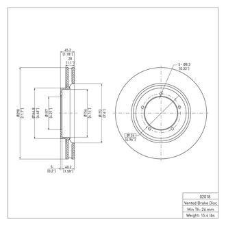 R1 Concepts® - eLINE™ Plain 1-Piece Front Brake Rotor