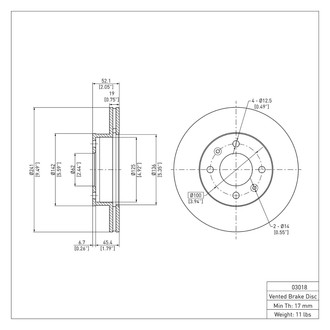 R1 Concepts® - eLINE™ Plain 1-Piece Front Brake Rotor