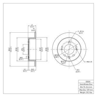 R1 Concepts® - eLINE™ Plain 1-Piece Rear Brake Rotor
