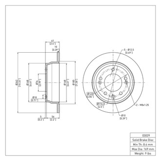 R1 Concepts® - eLINE™ Plain 1-Piece Rear Brake Rotor