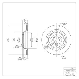 R1 Concepts® - eLINE™ Plain 1-Piece Brake Rotor