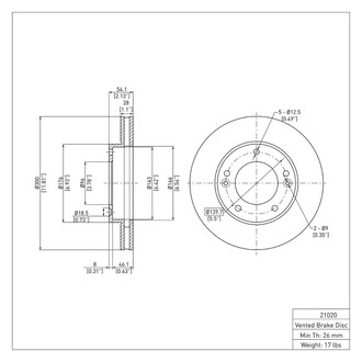 R1 Concepts® - eLINE™ Plain 1-Piece Brake Rotor