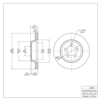 R1 Concepts® - eLINE™ Plain 1-Piece Front Brake Rotor